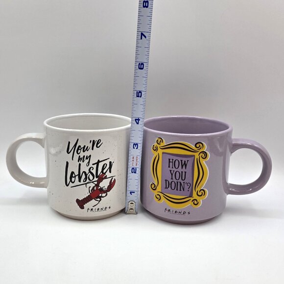 Friends TV Show Funny Coffee Mug Set (2) 13 oz How You Doin / You're My Lobster - Picture 8 of 9